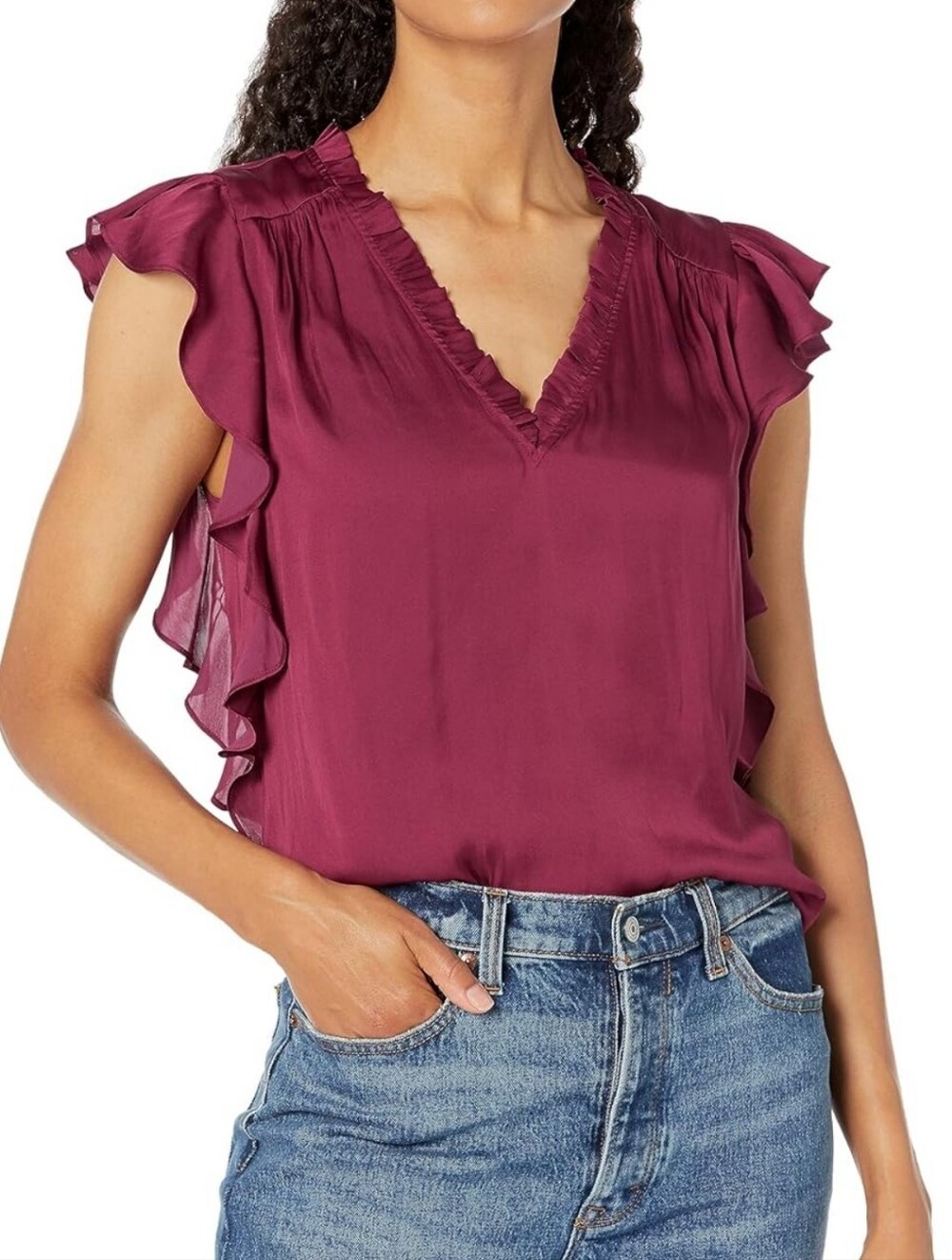 NWOT PAIGE Genie Top In Sangria Size XS